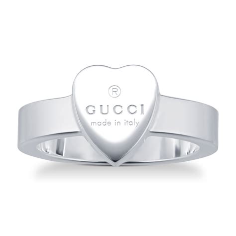 gucci trademark ring with heart pendant|gucci trademark silver heart ring.